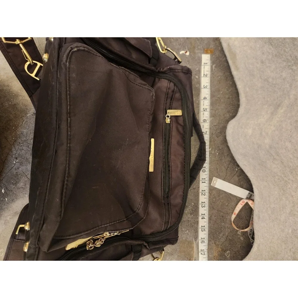Ju-Ju-Be Black‎ Diaper Bag Backpack Convertible Tote Gold Hardware Organizer